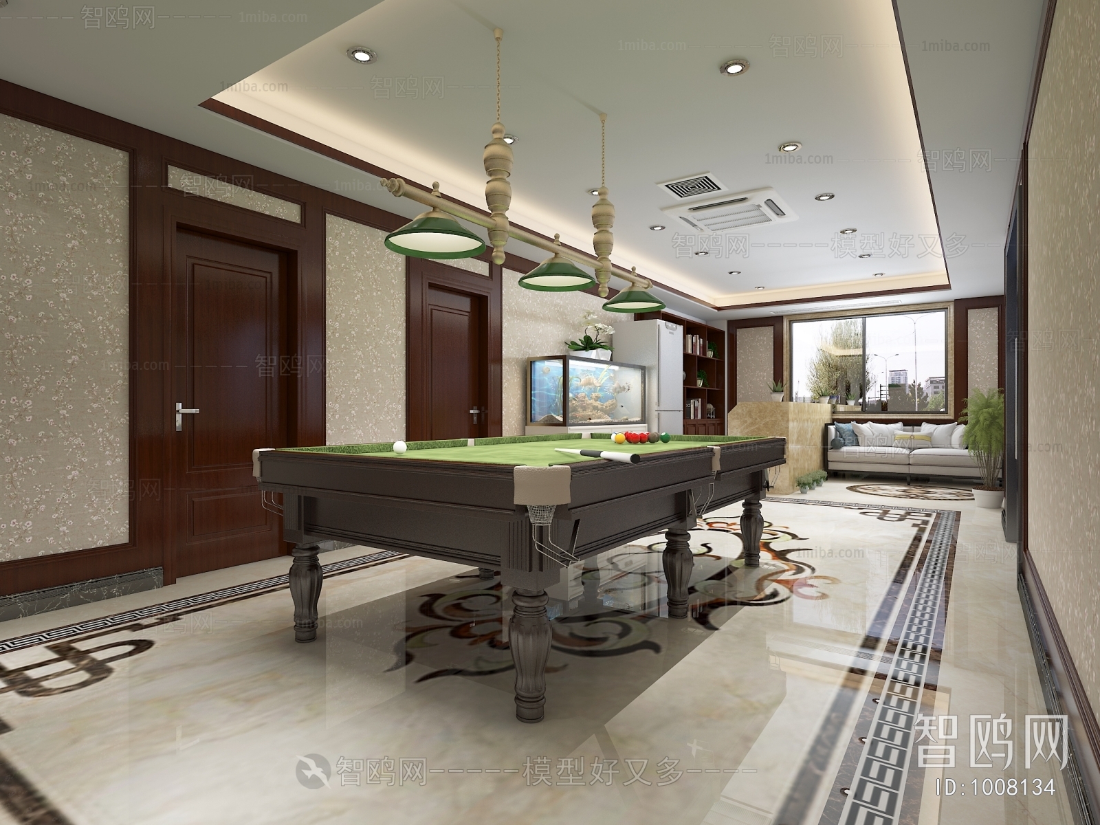 New Chinese Style Billiards Room