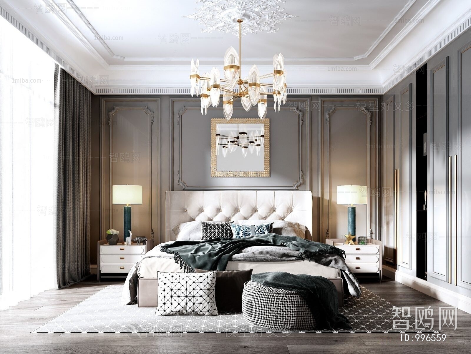 Simple European Style Bedroom