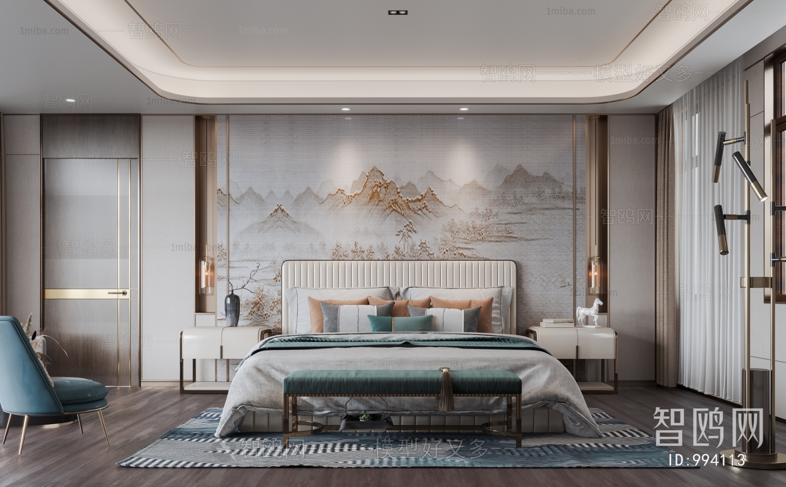 New Chinese Style Bedroom