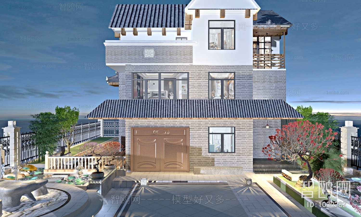 New Chinese Style Villa Appearance