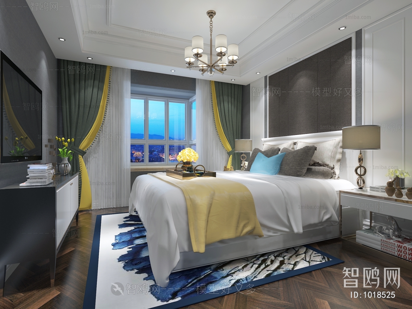 Simple European Style Bedroom