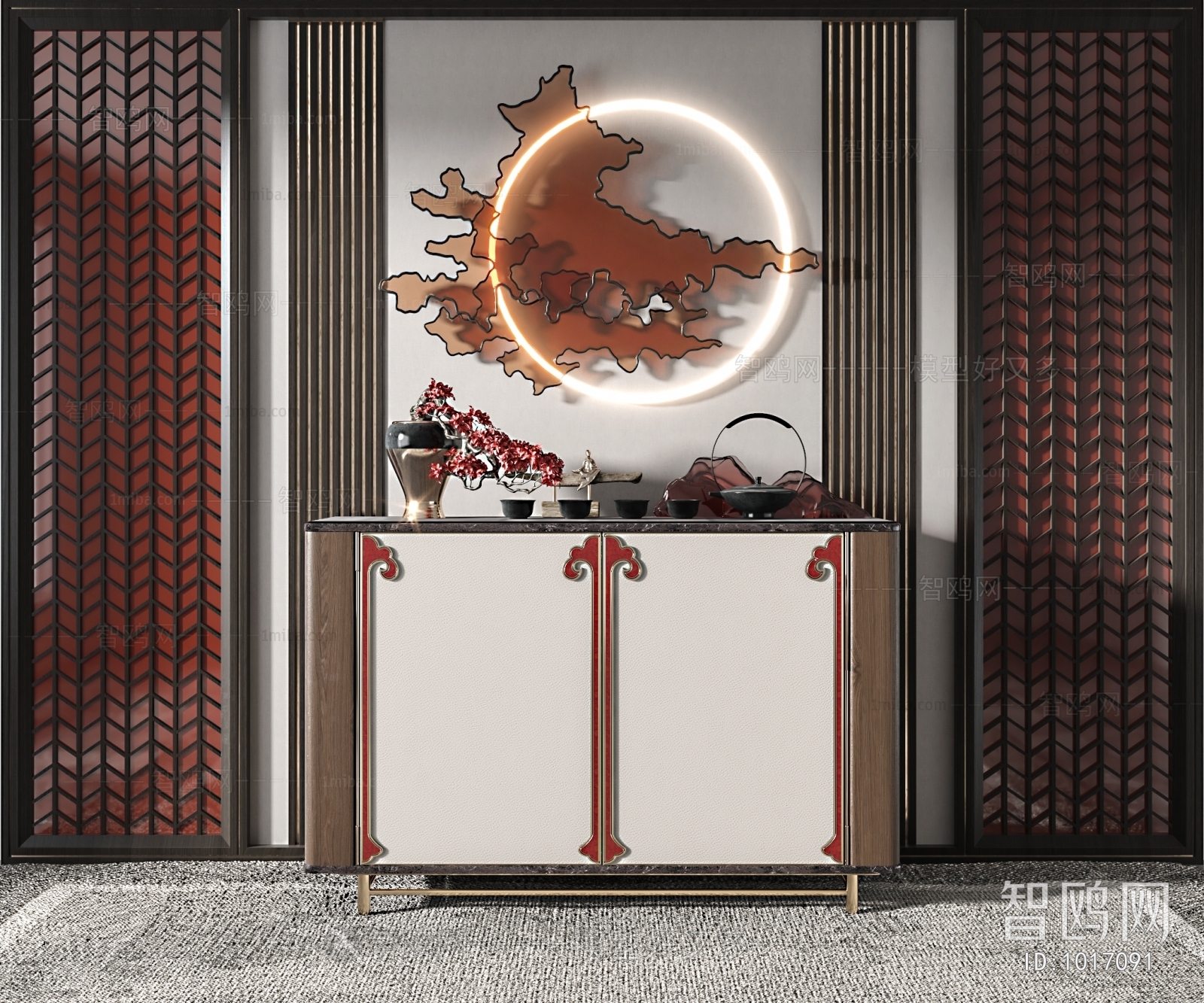 New Chinese Style Entrance Cabinet