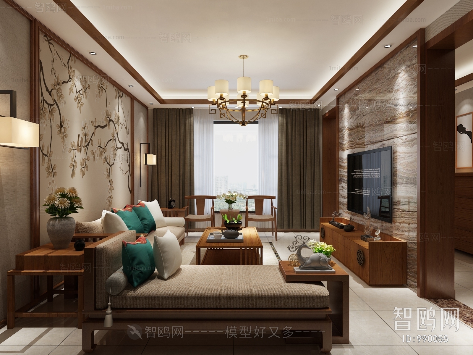 New Chinese Style A Living Room