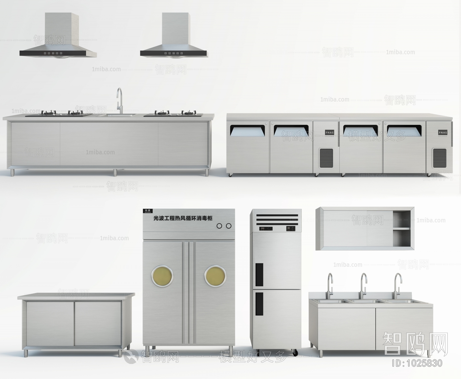 后现代消毒碗柜、烟机灶具、暖盘柜厨具组合