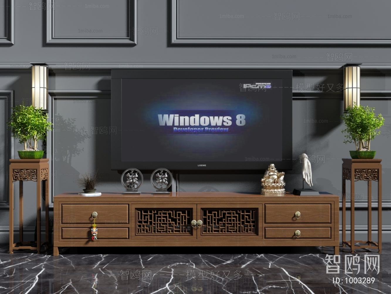 New Chinese Style TV Cabinet