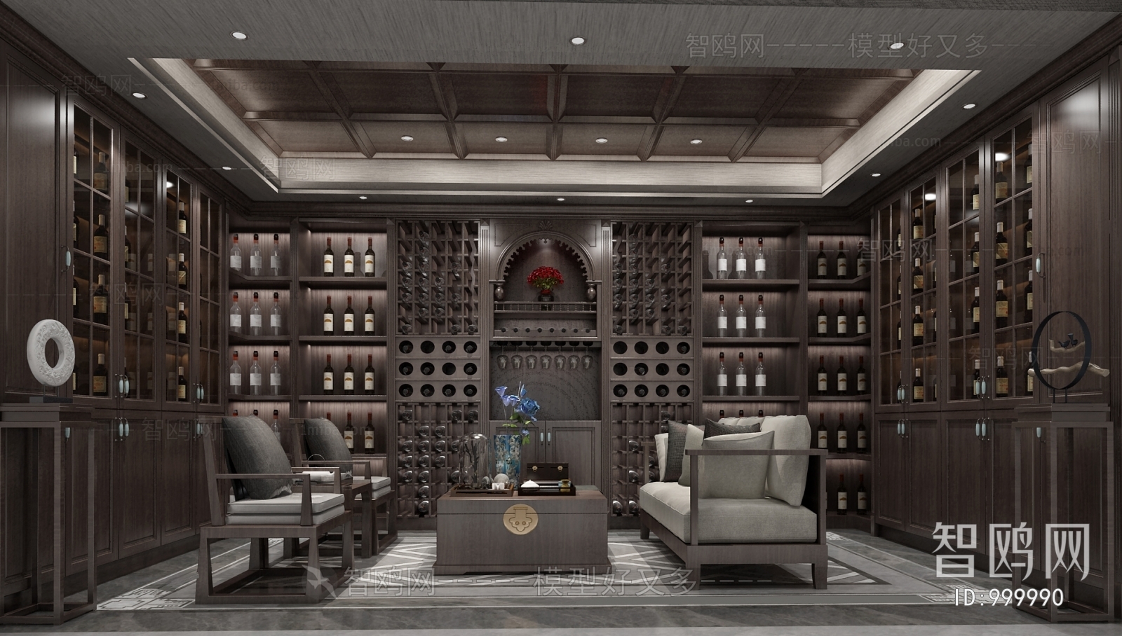 Chinese Style Wine Cellar/Wine Tasting Room