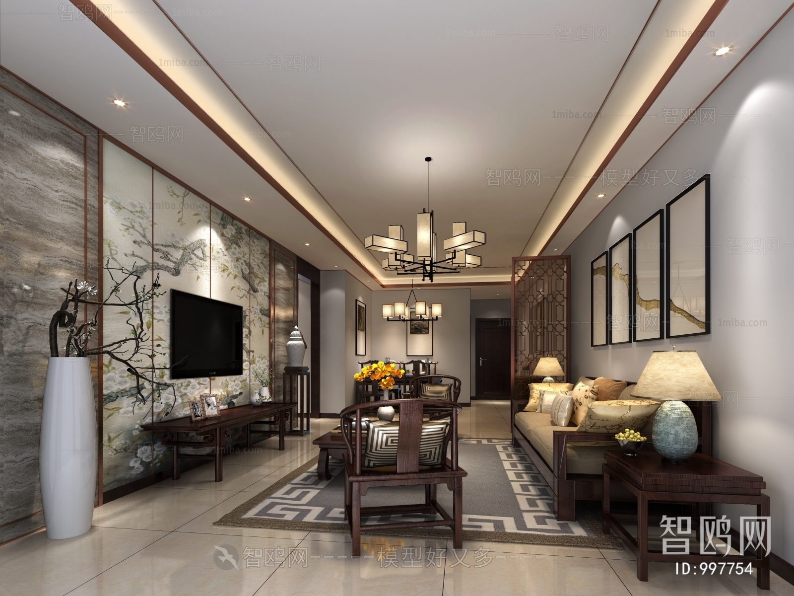 New Chinese Style A Living Room