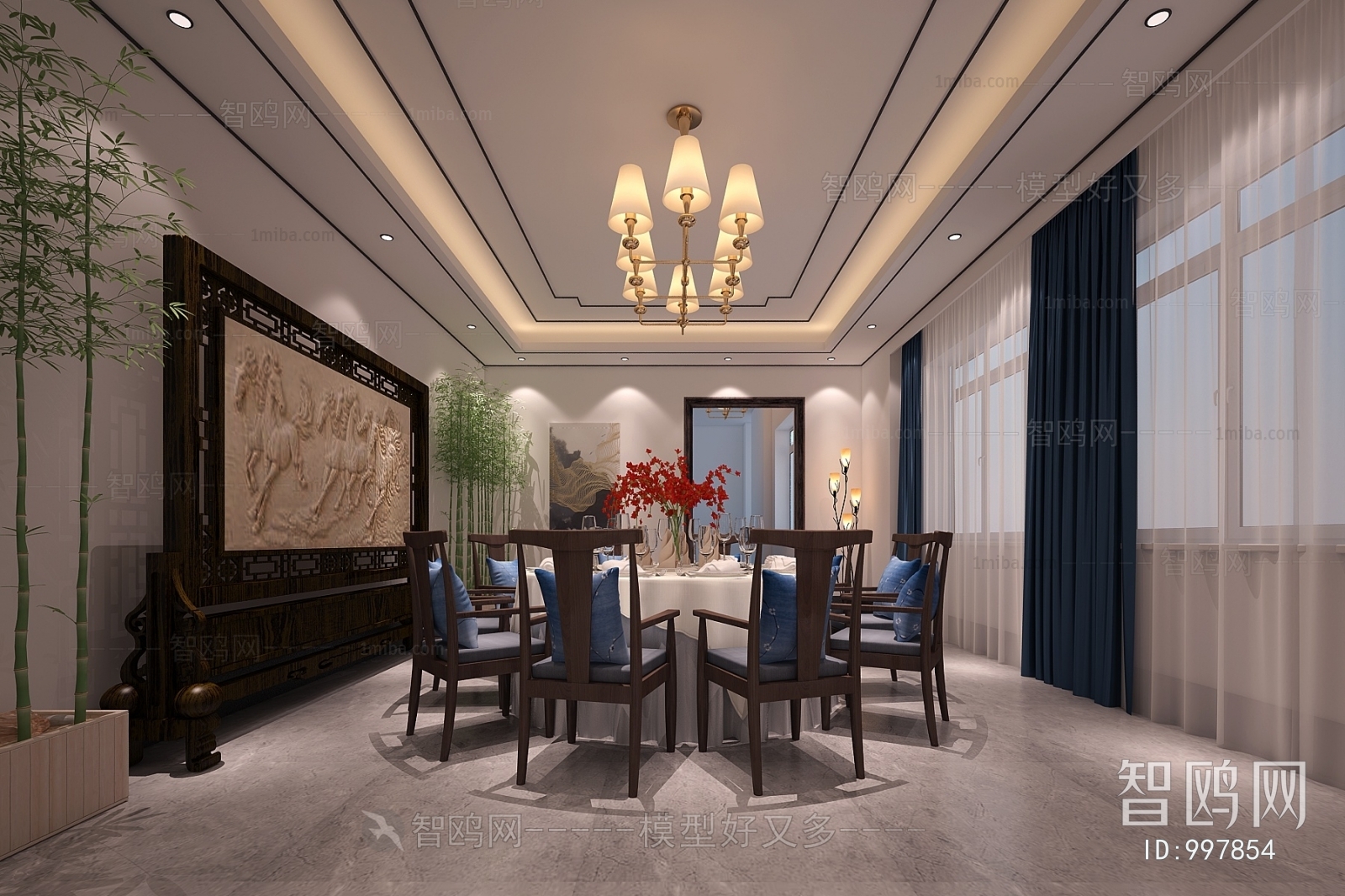 New Chinese Style Dining Room