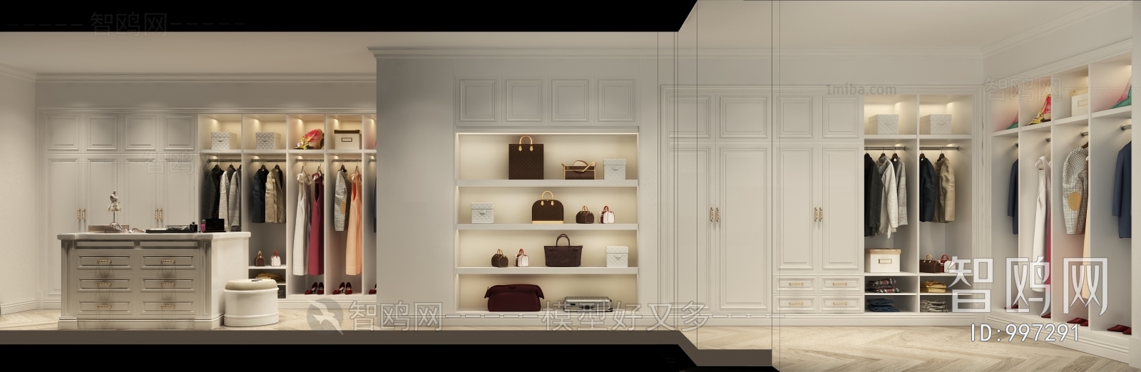 Simple European Style Clothes Storage Area