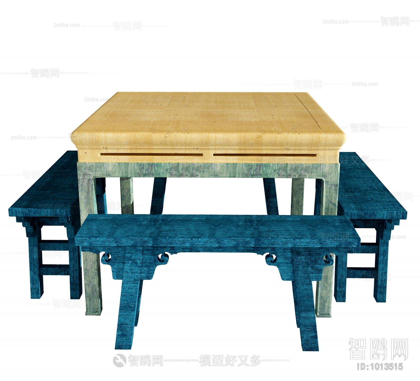 中式方形餐桌椅