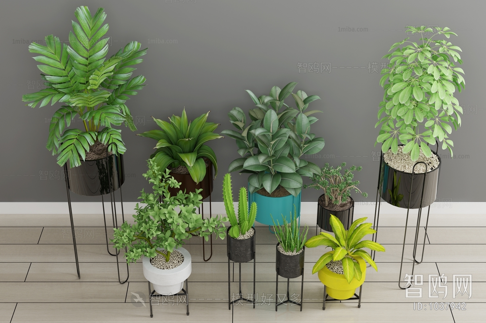 Modern Potted Green Plant