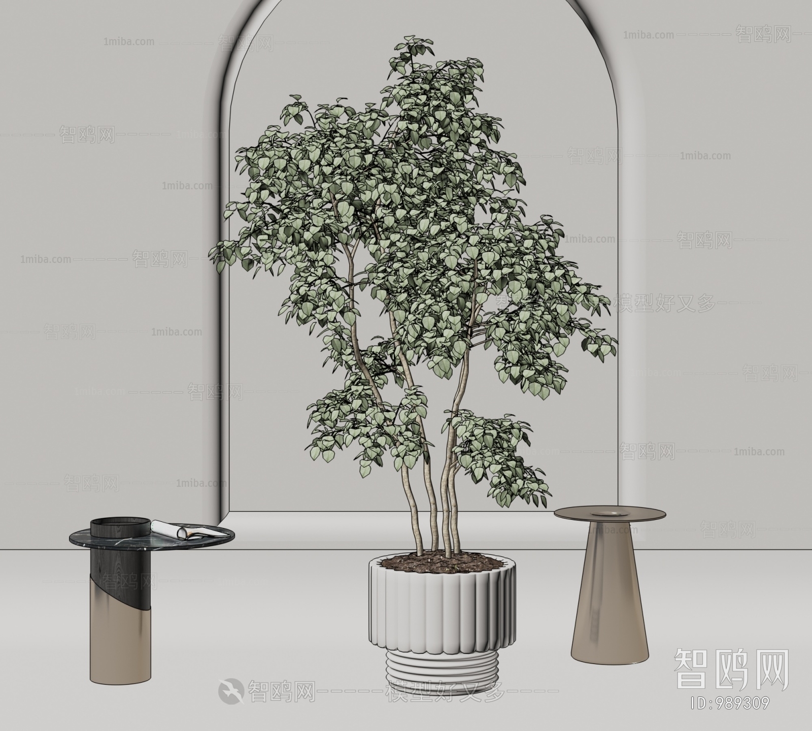 Modern Potted Green Plant