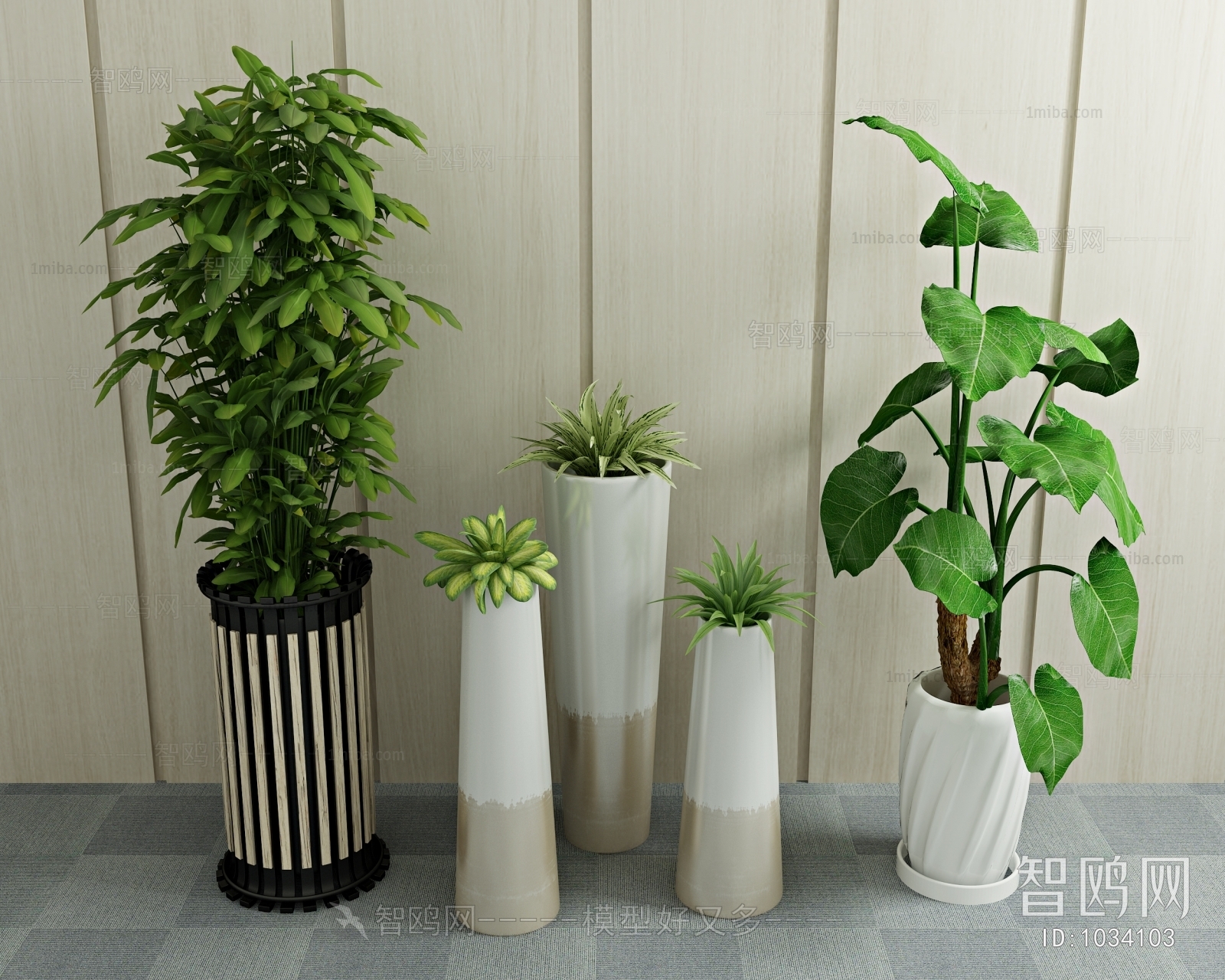 Modern Potted Green Plant