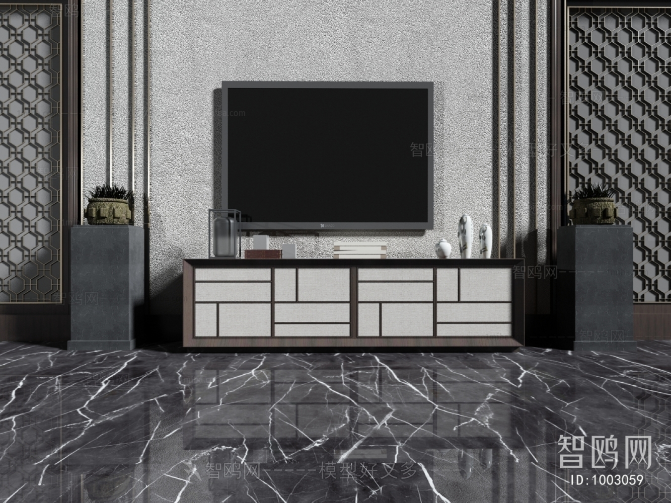 New Chinese Style TV Cabinet