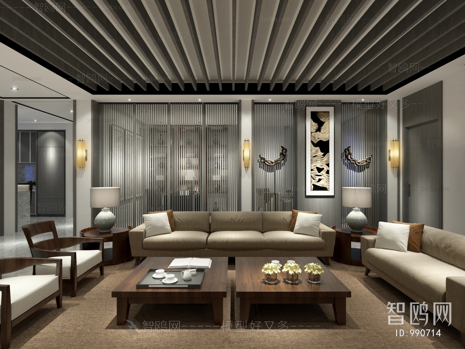 New Chinese Style A Living Room