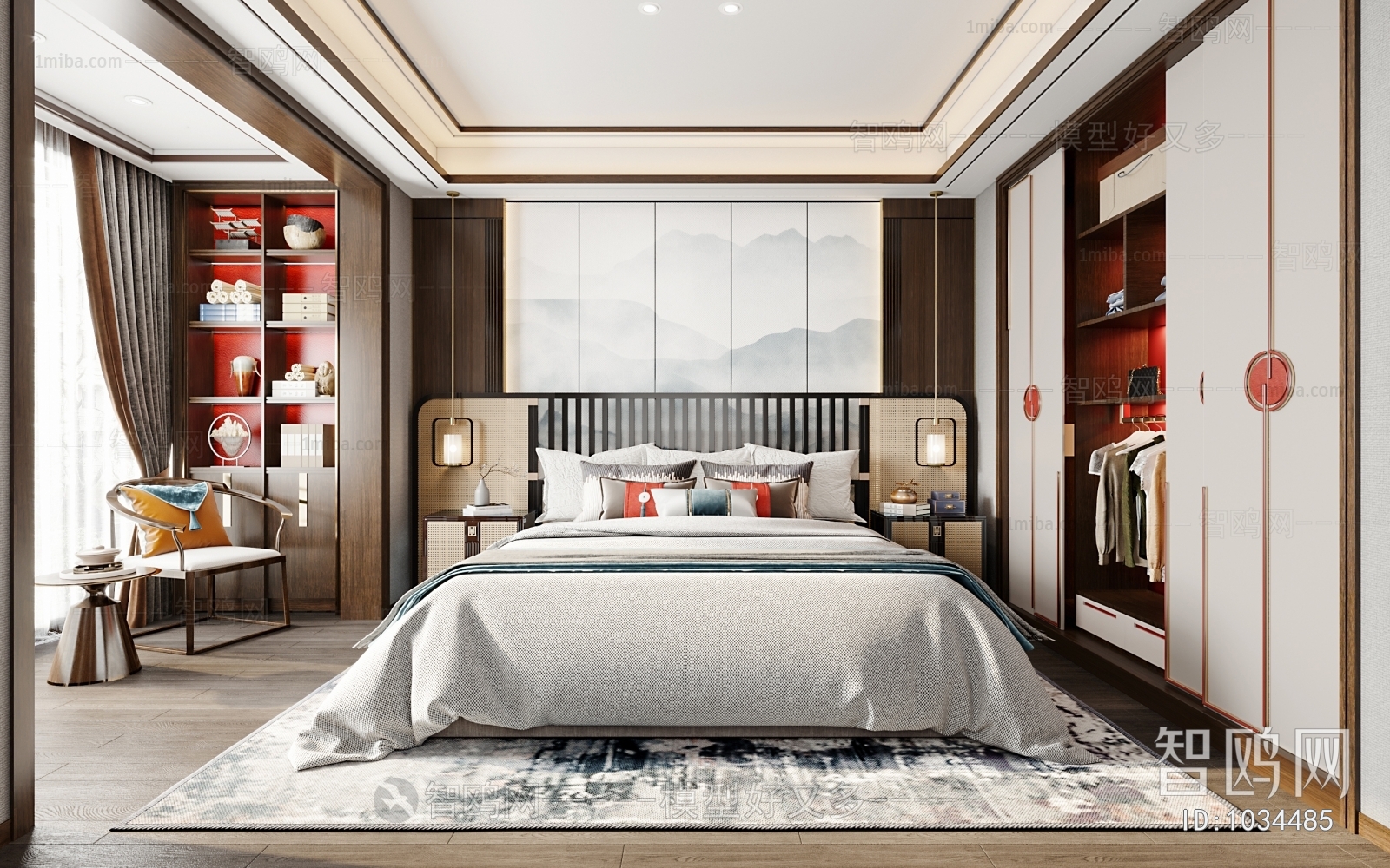 New Chinese Style Bedroom