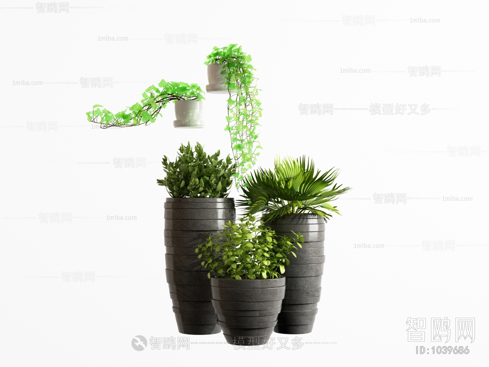 Modern Potted Green Plant