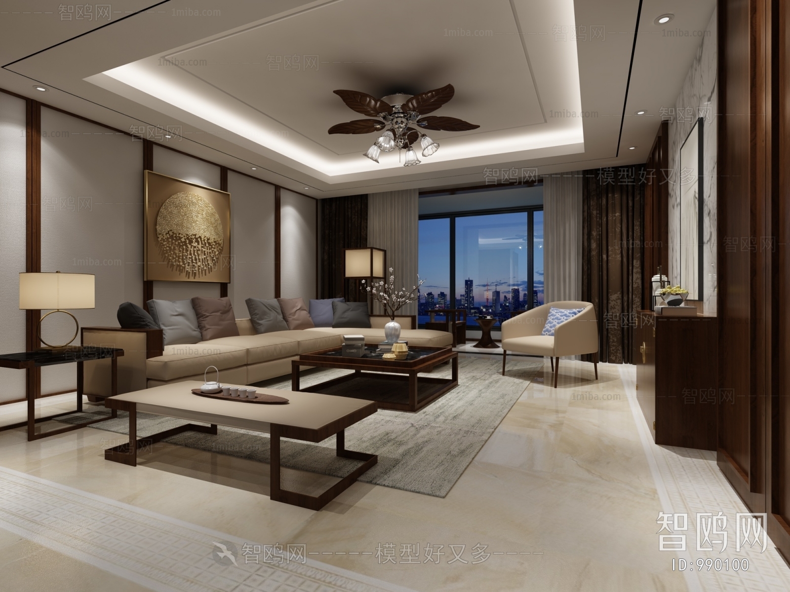 New Chinese Style A Living Room