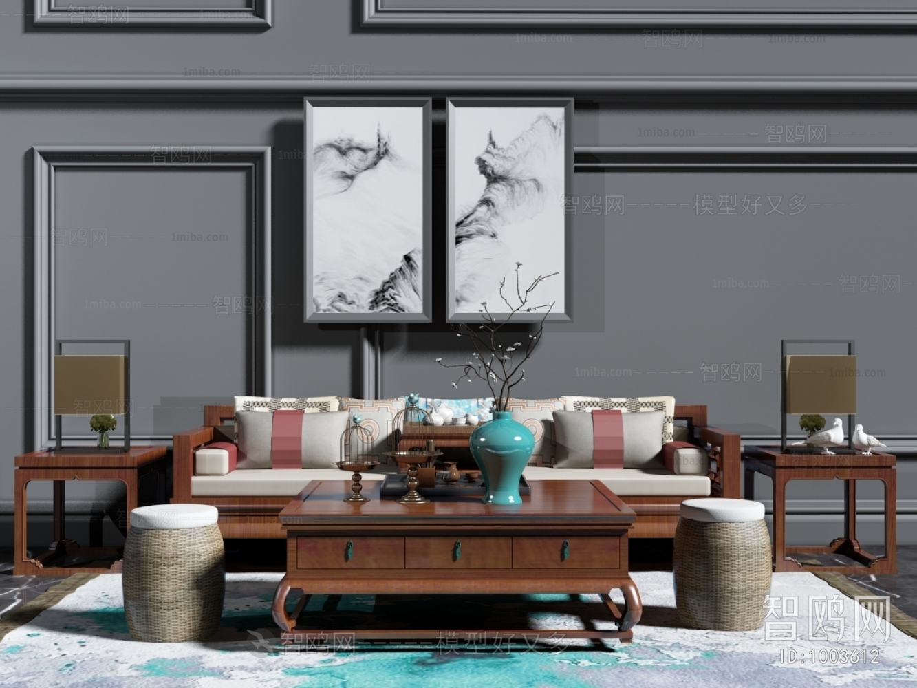 New Chinese Style Sofa Combination