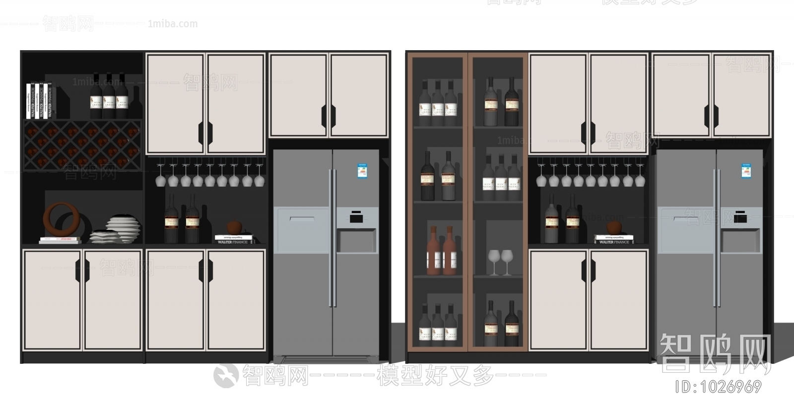 New Chinese Style Wine Cabinet