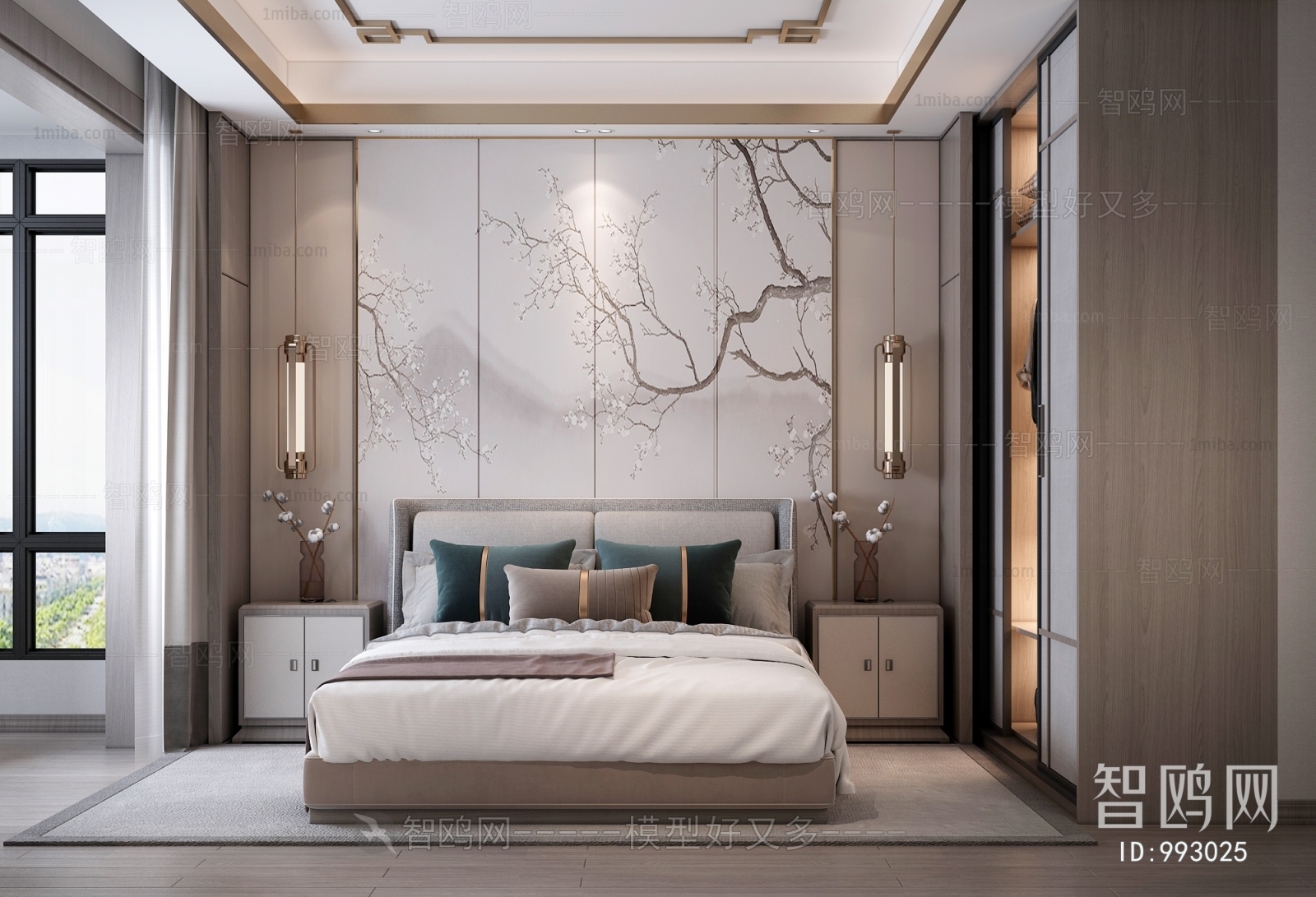 New Chinese Style Bedroom