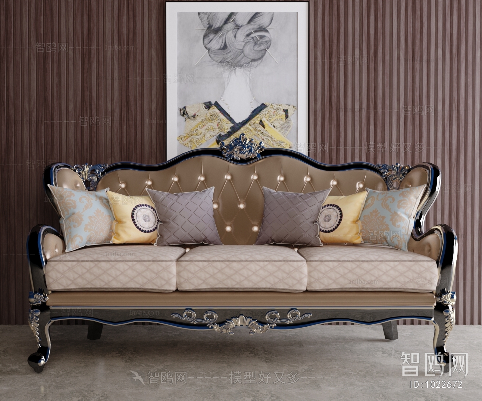 European Style Three-seat Sofa