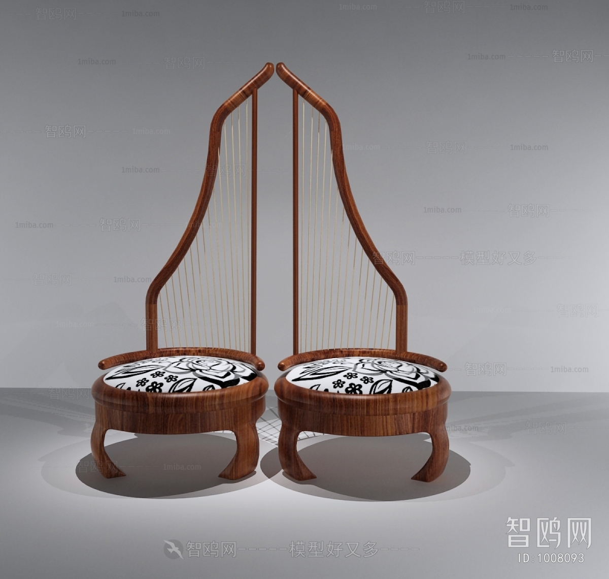 中式圆椅休闲椅