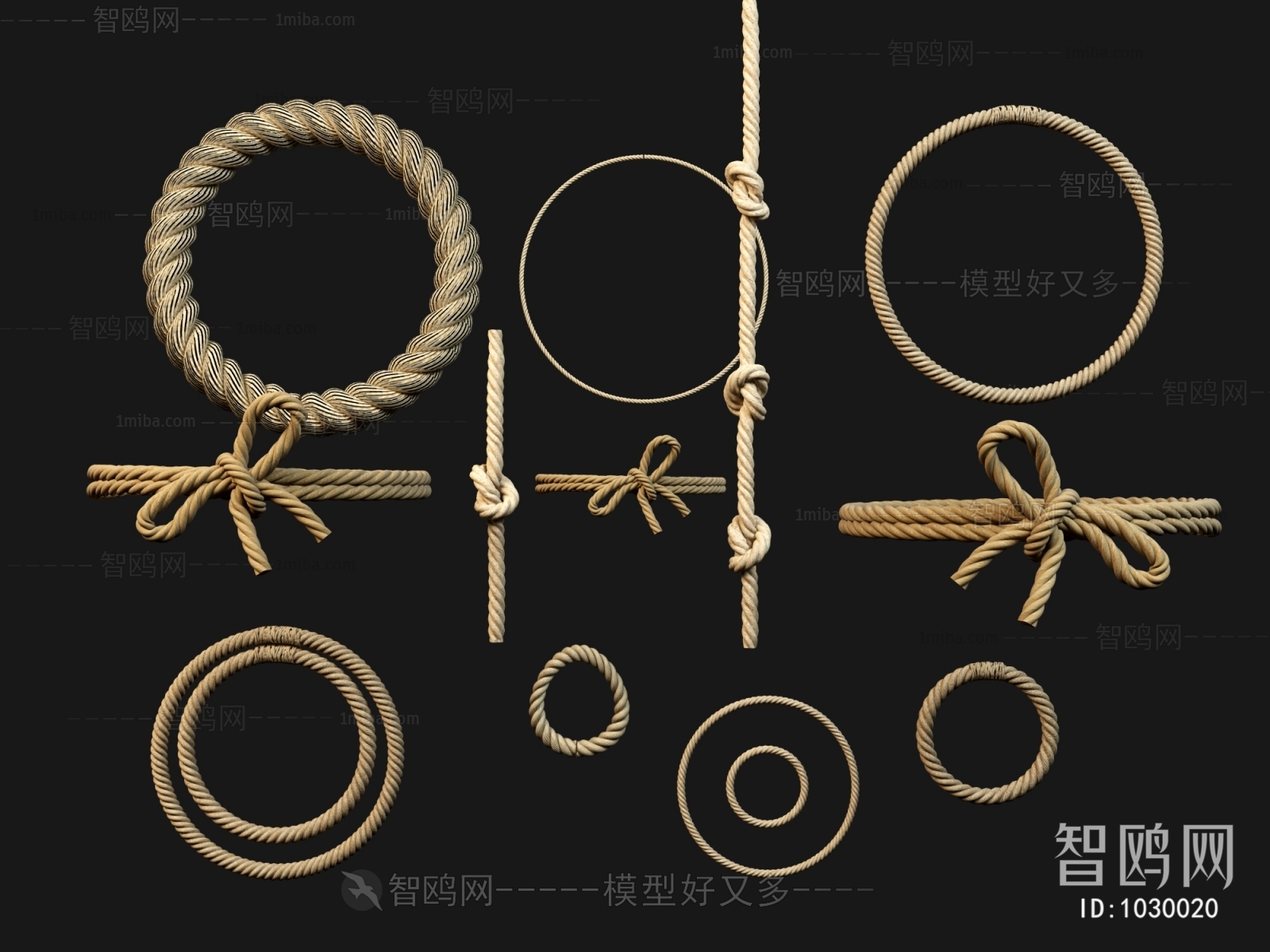 现代绳子绳索，绳结，麻绳