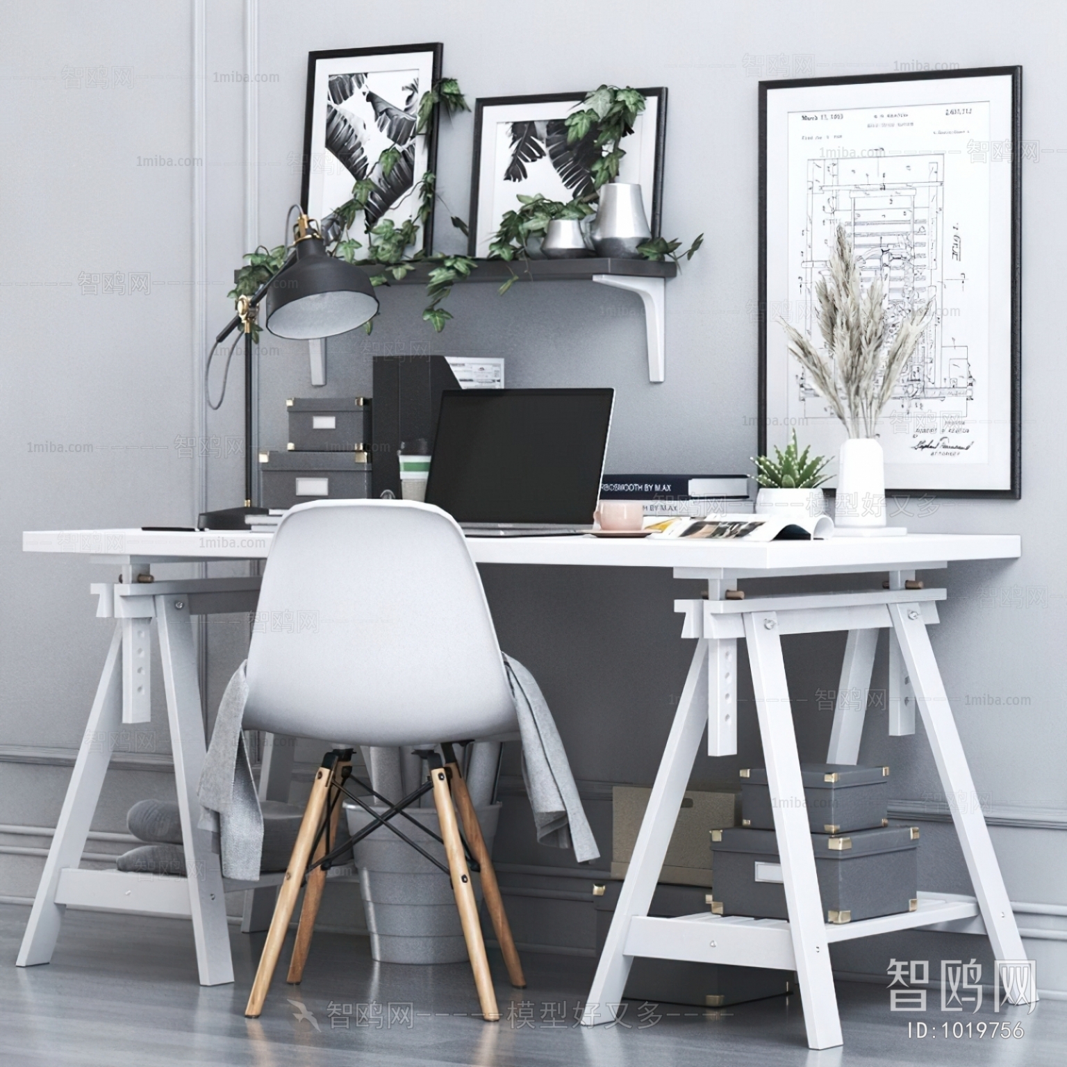 Nordic Style Computer Desk And Chair