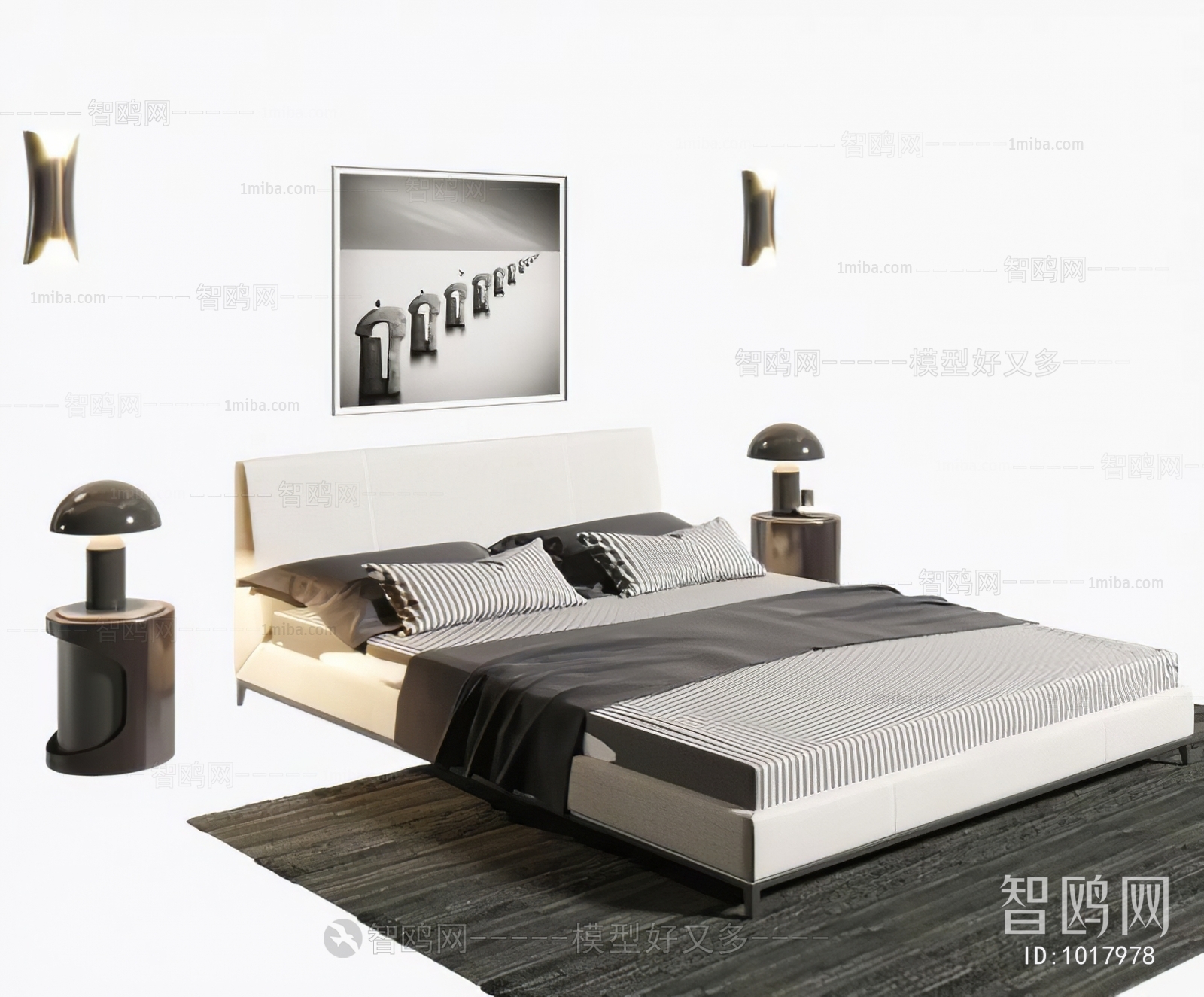 Post Modern Style Double Bed