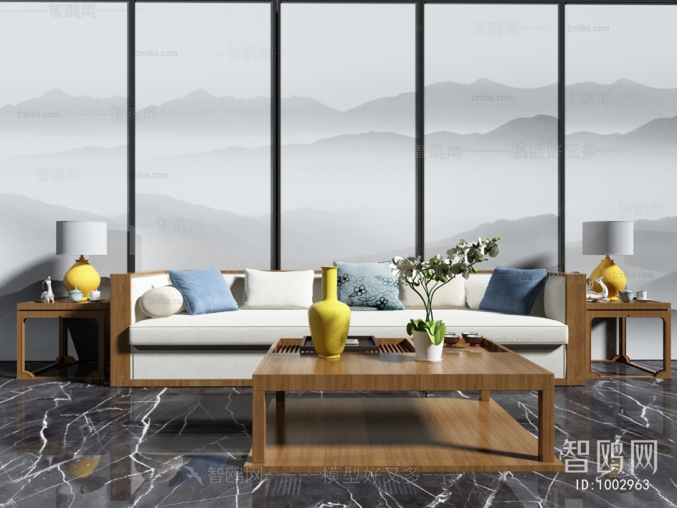 New Chinese Style Sofa Combination