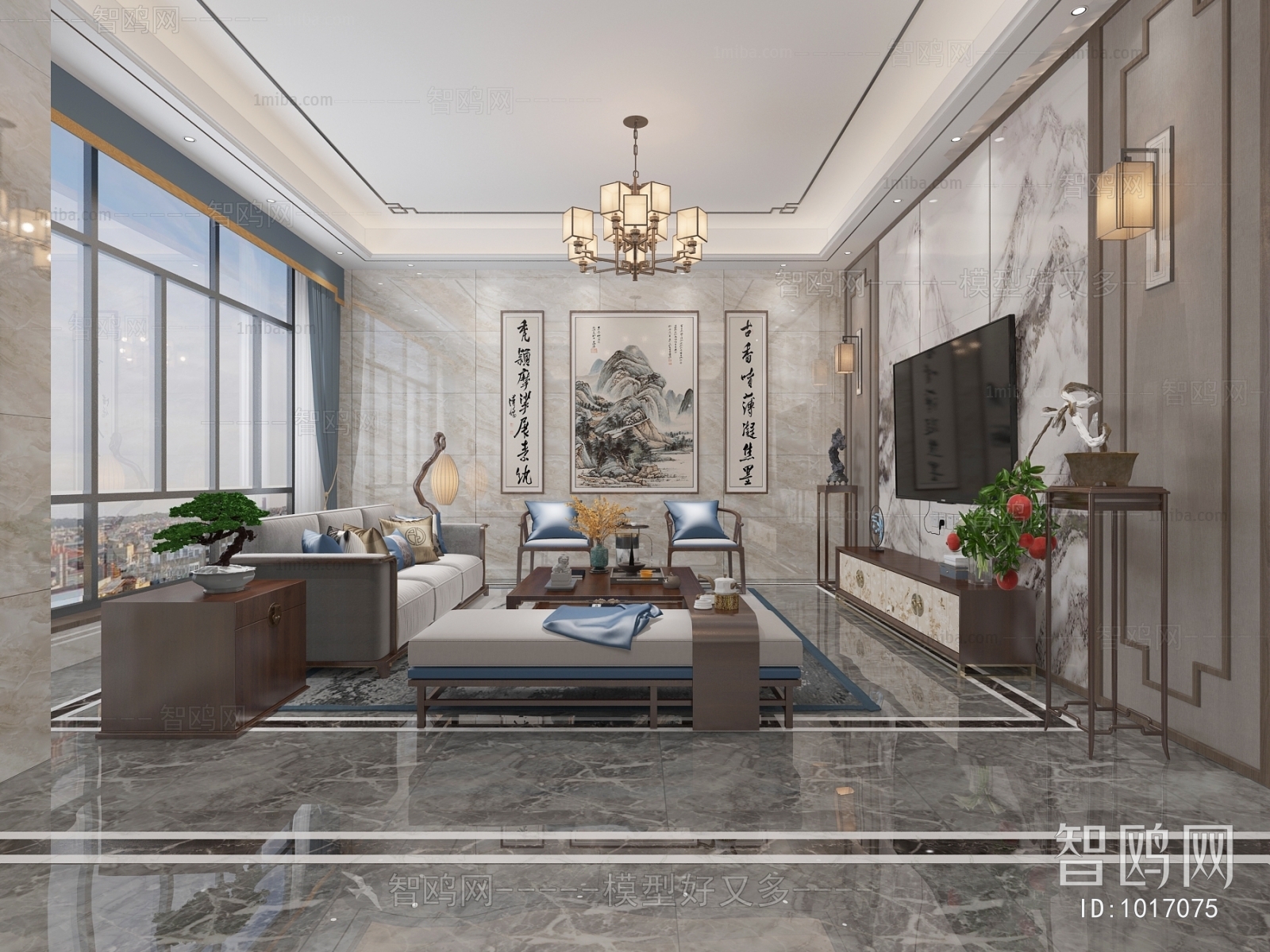 New Chinese Style A Living Room