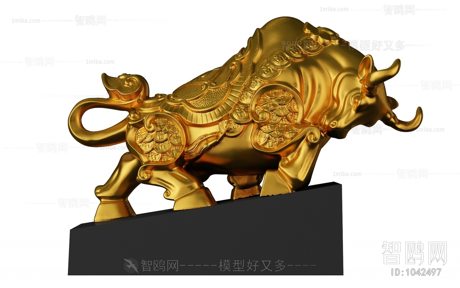 中式公牛雕塑摆件