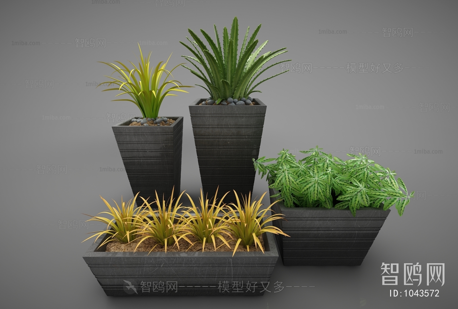 Modern Potted Green Plant