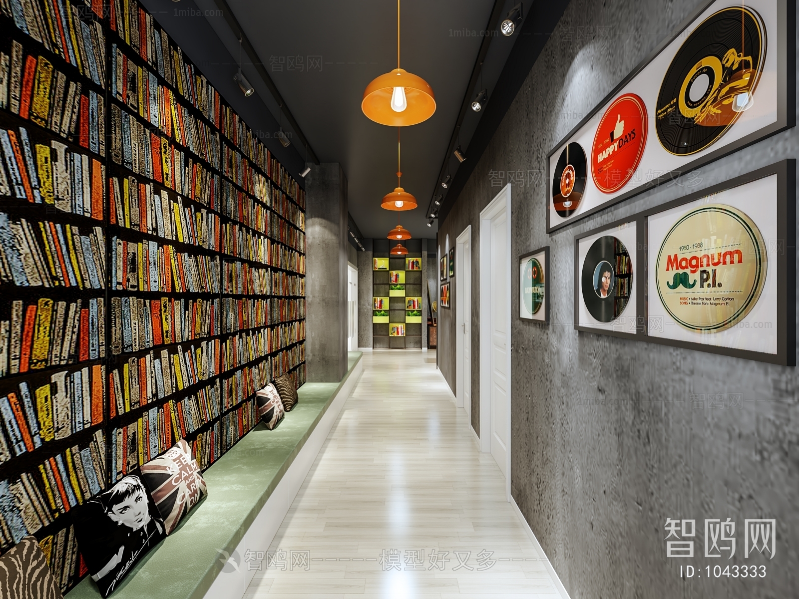Industrial Style Bookstore Book Bar