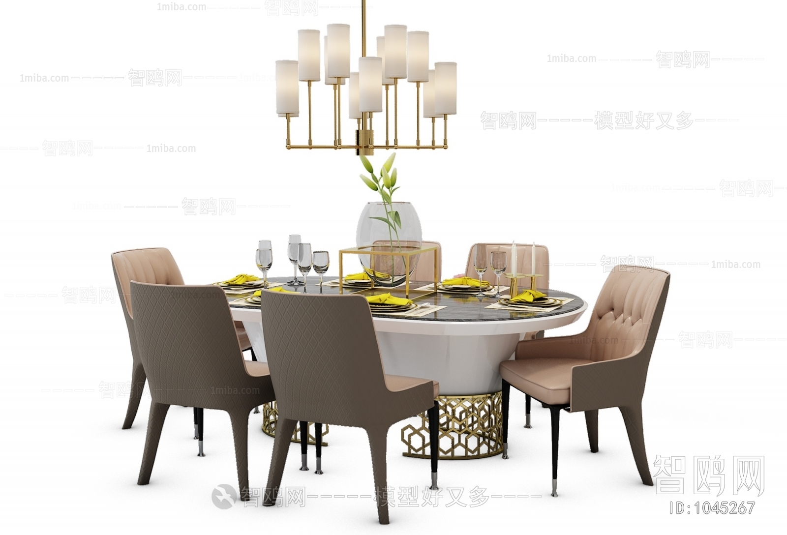 Simple European Style Dining Table And Chairs