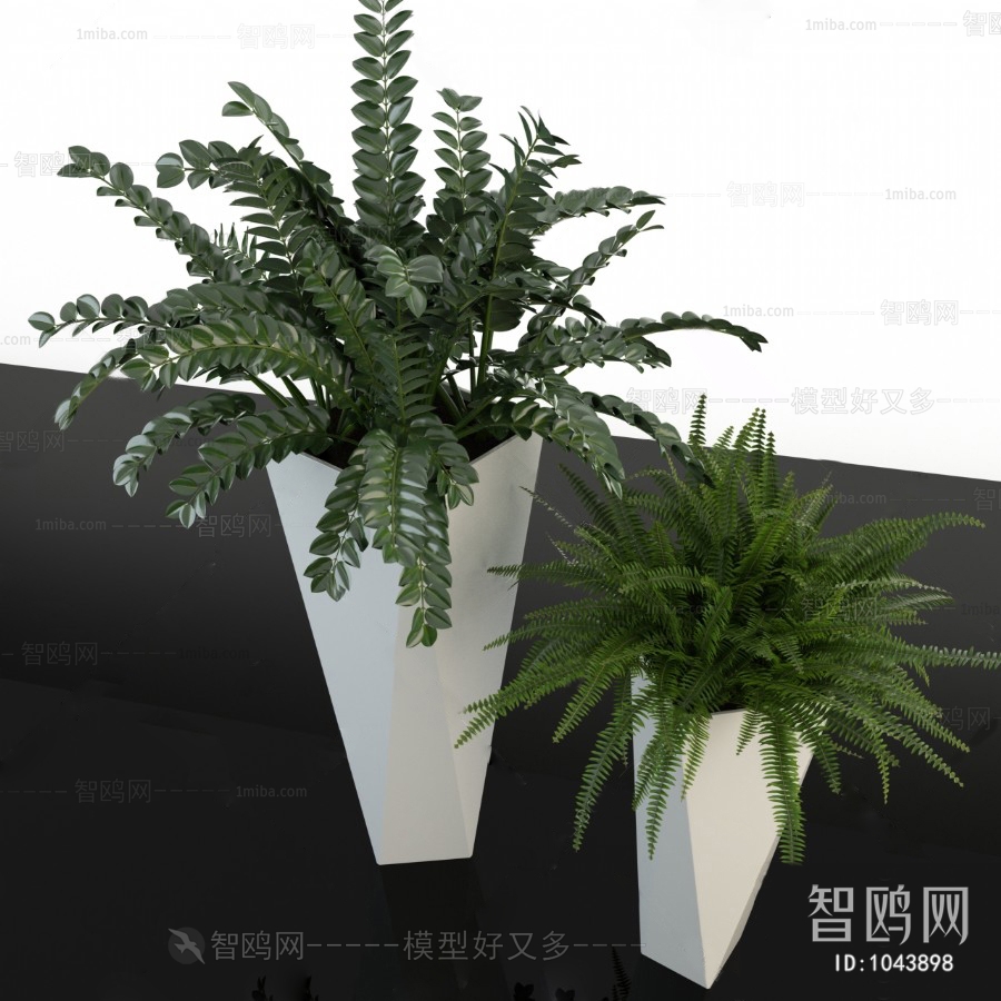 Modern Potted Green Plant