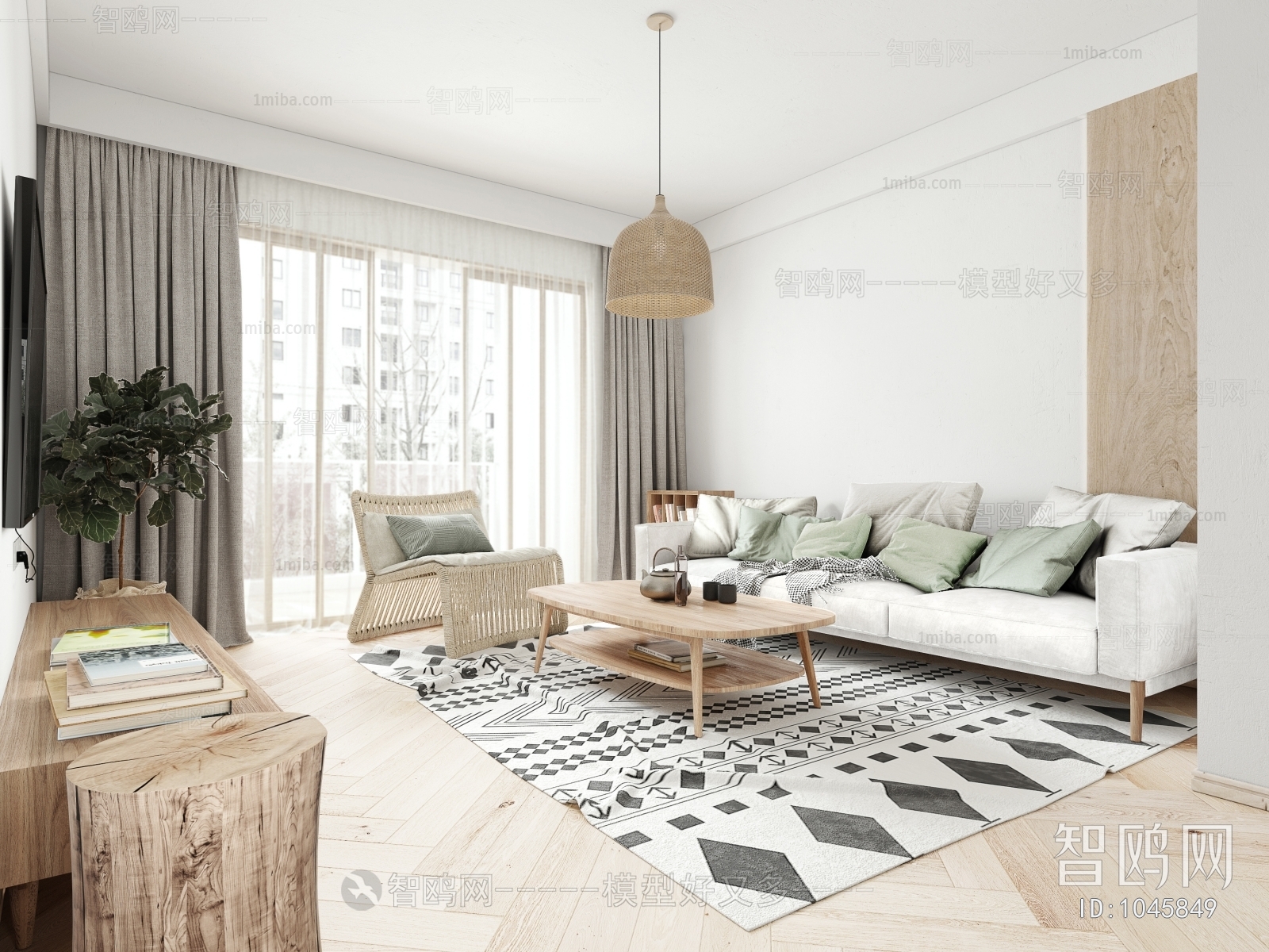 Modern Nordic Style Japanese Style A Living Room