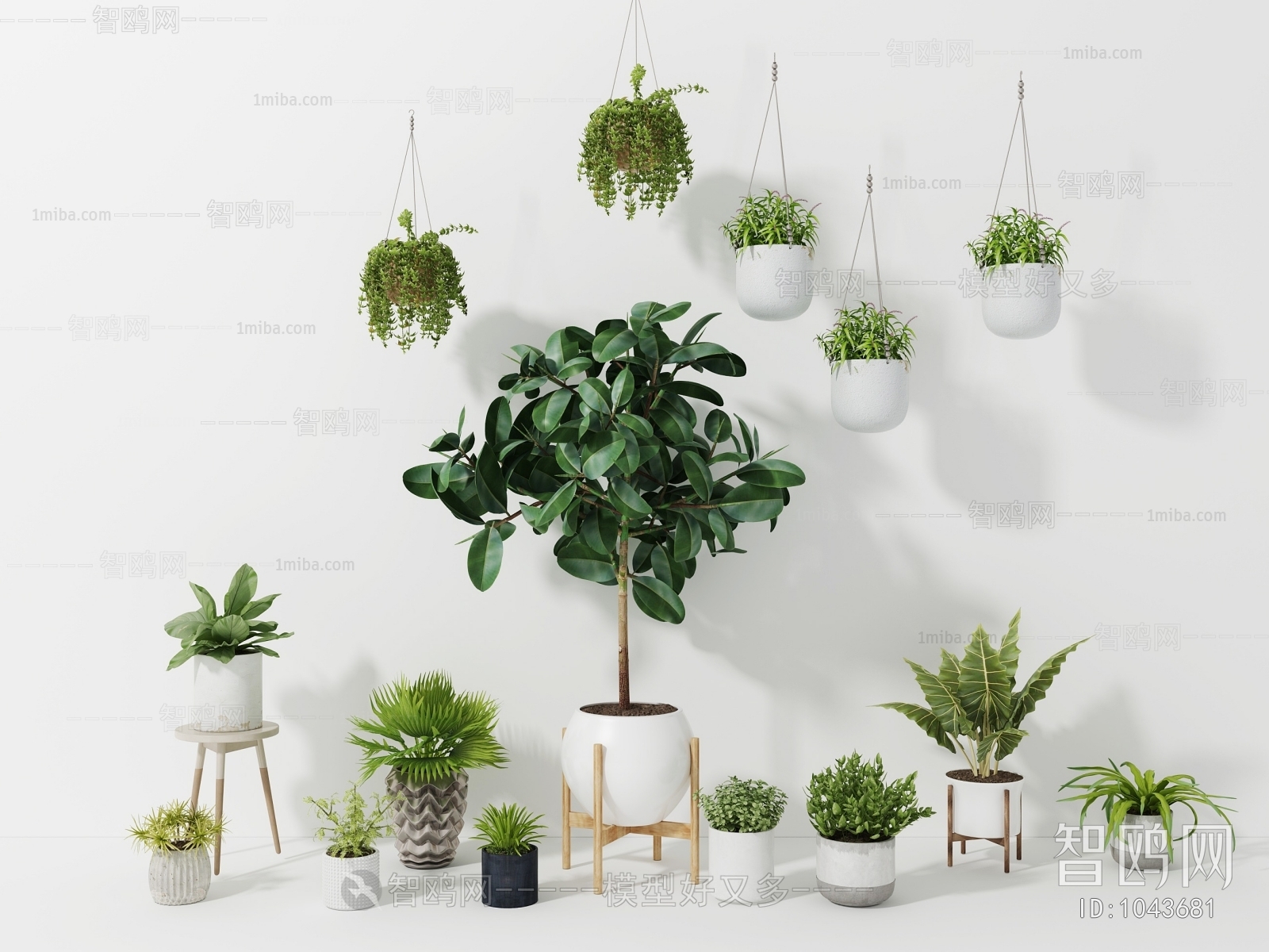 Modern Potted Green Plant