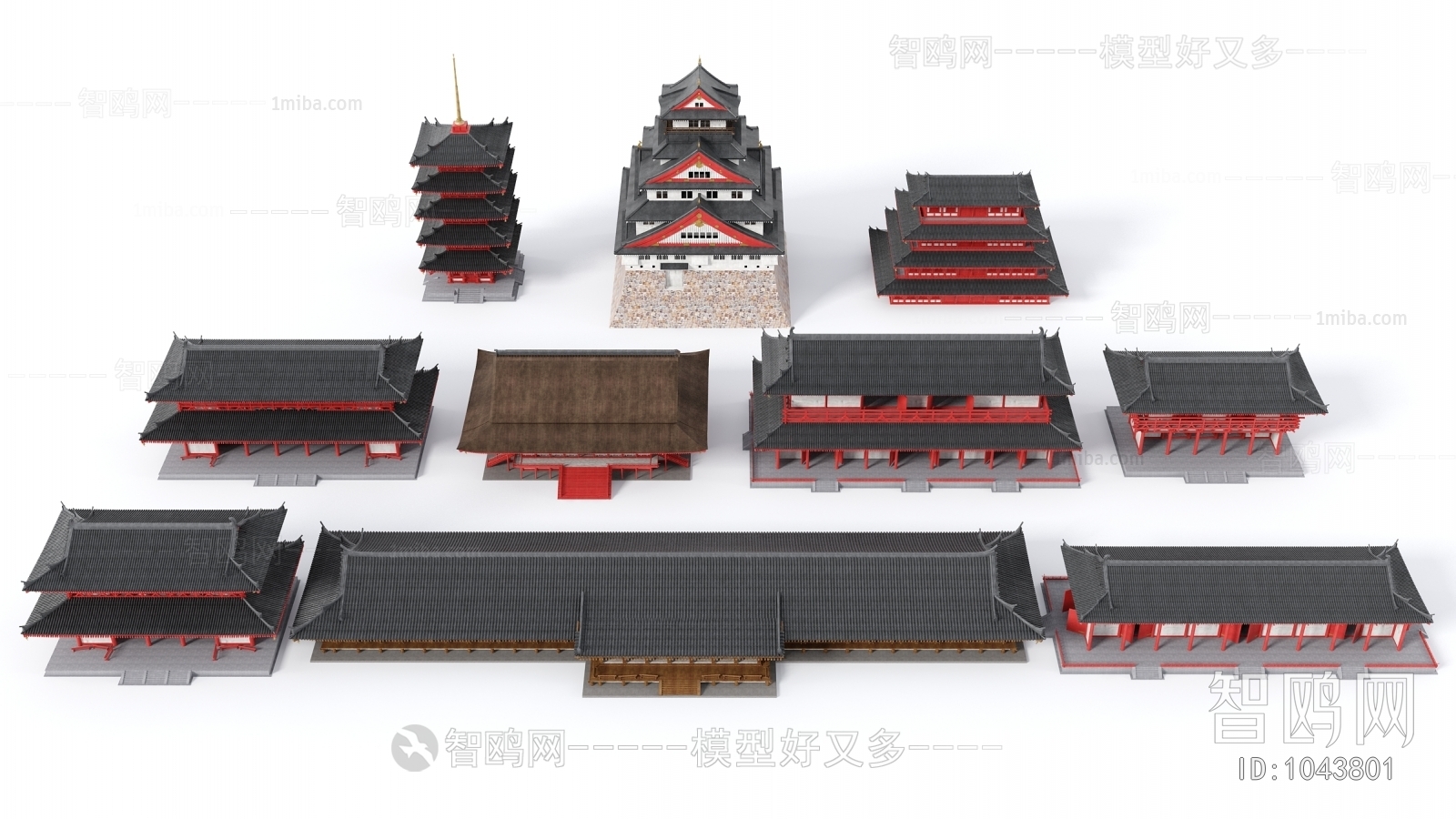 Japanese Style Ancient Architectural Buildings