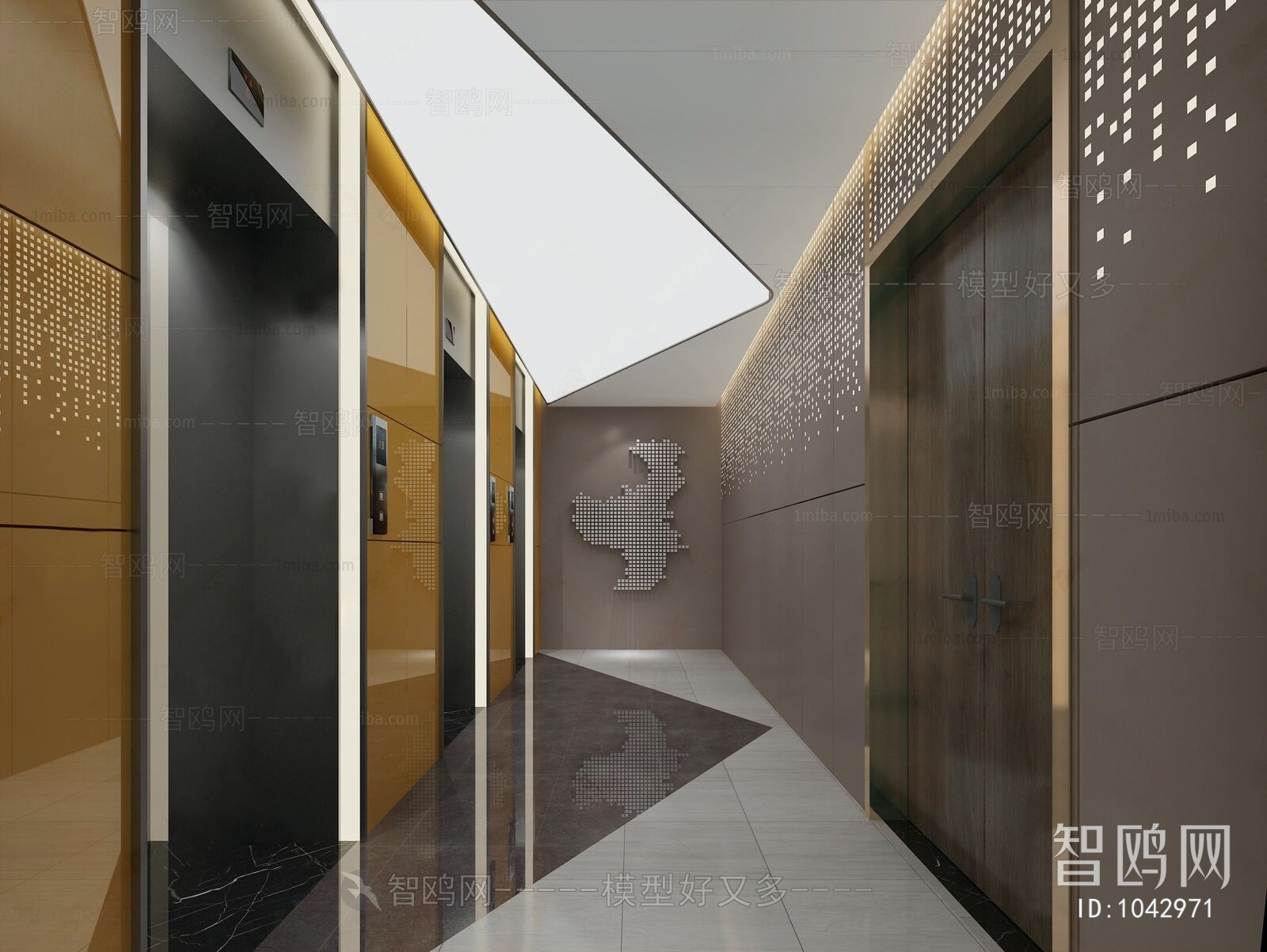 Modern Office Elevator Hall