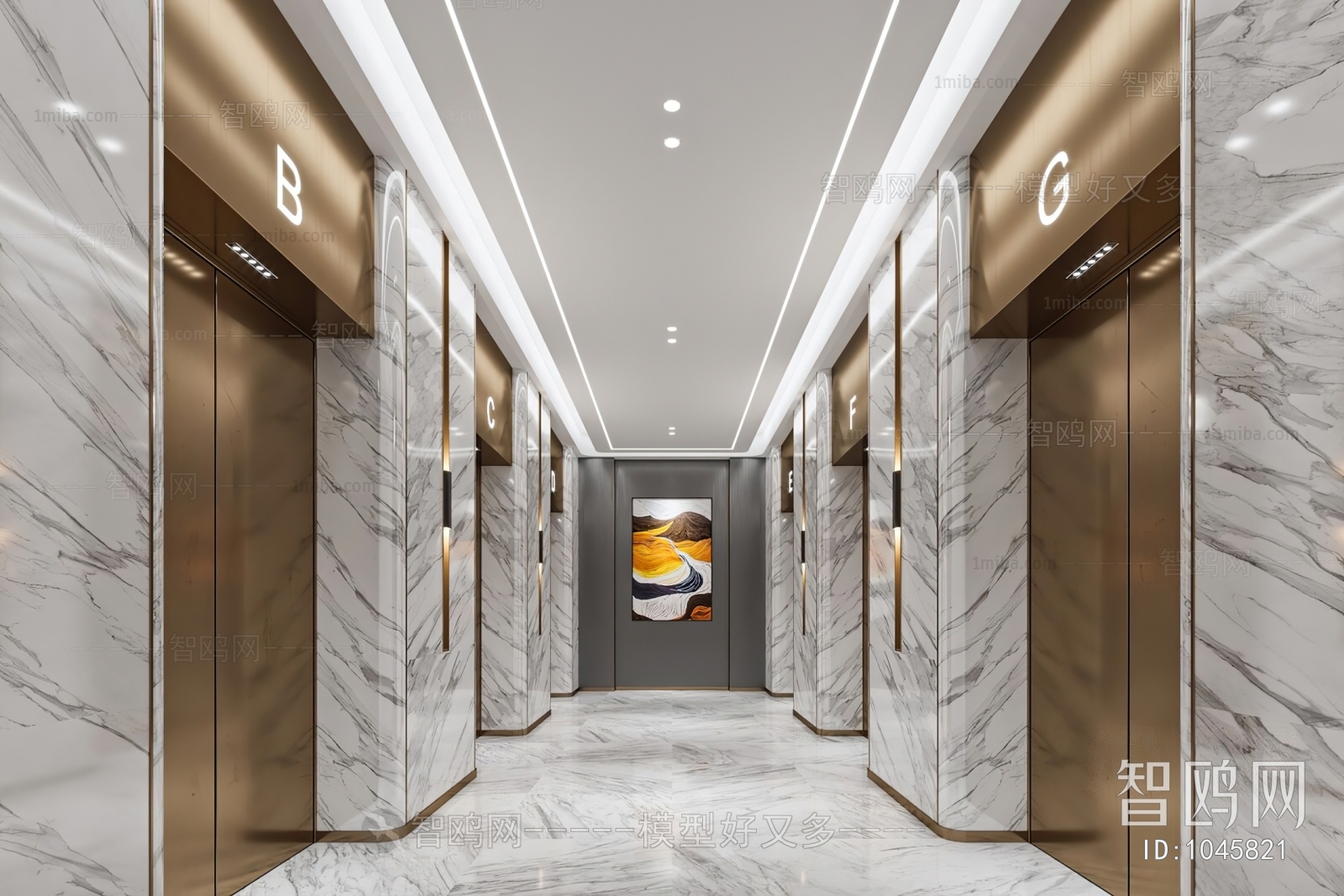 Modern Office Elevator Hall