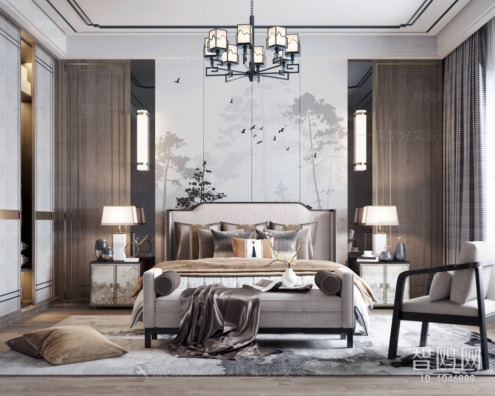 New Chinese Style Bedroom