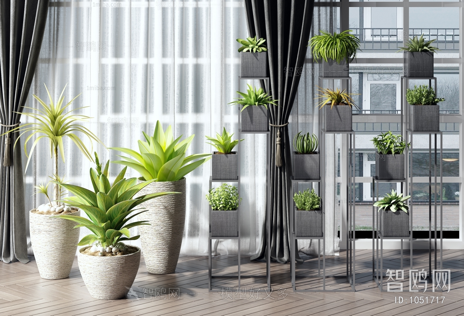 Modern Potted Green Plant