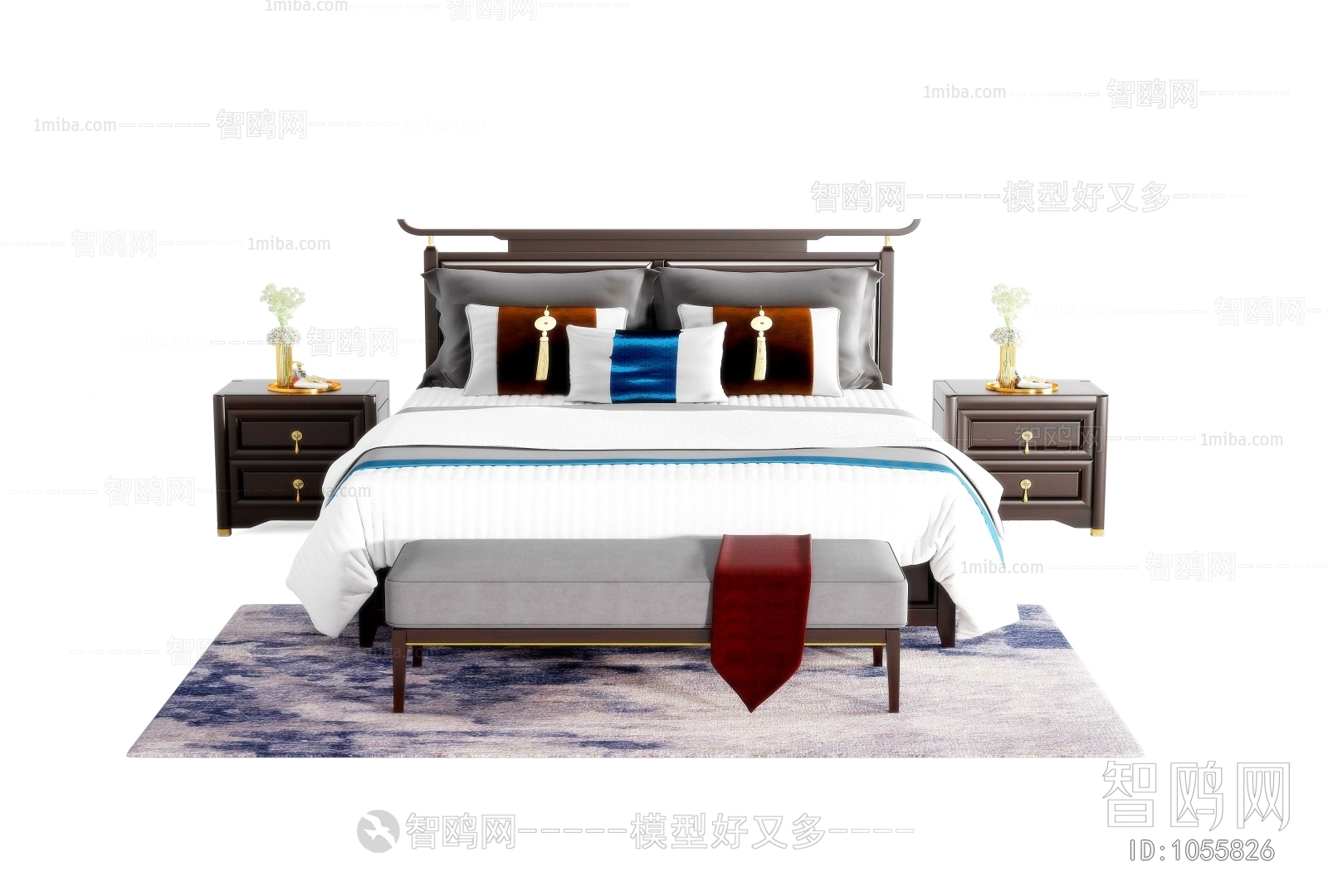 New Chinese Style Double Bed