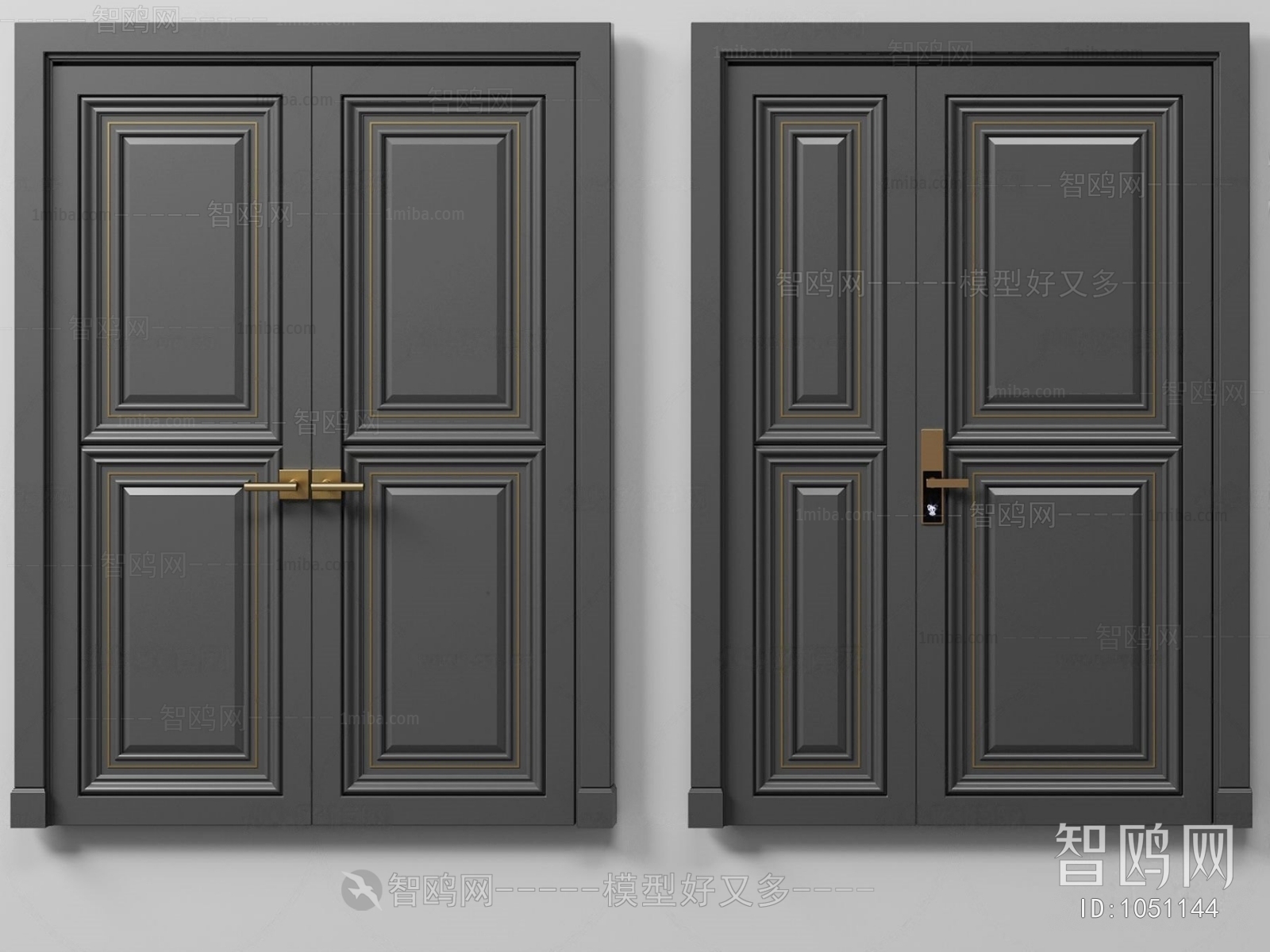 Modern Unequal Double Door