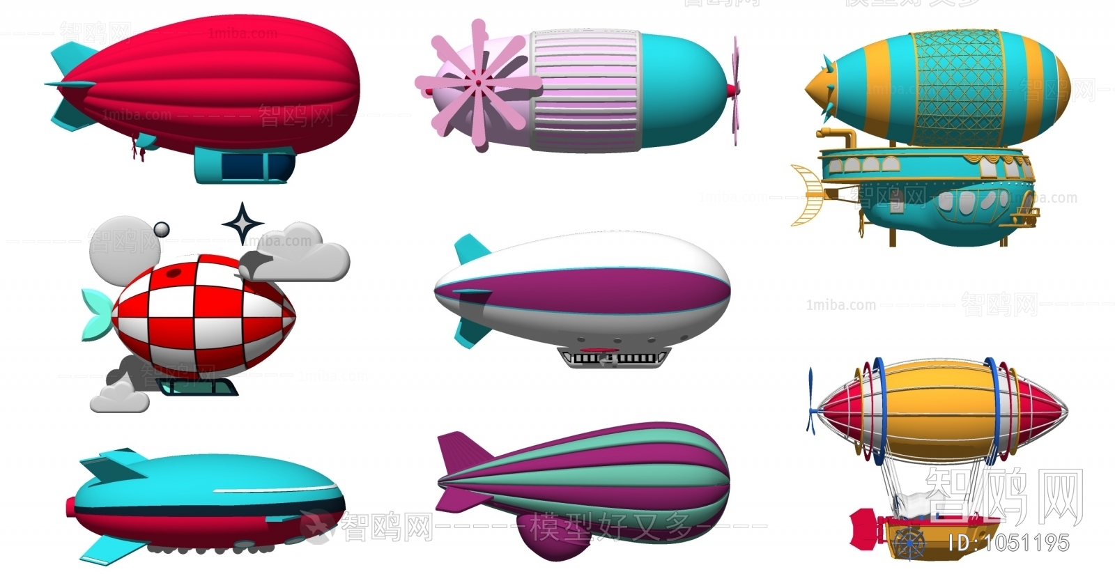 现代飞艇、热气球、游乐场设备