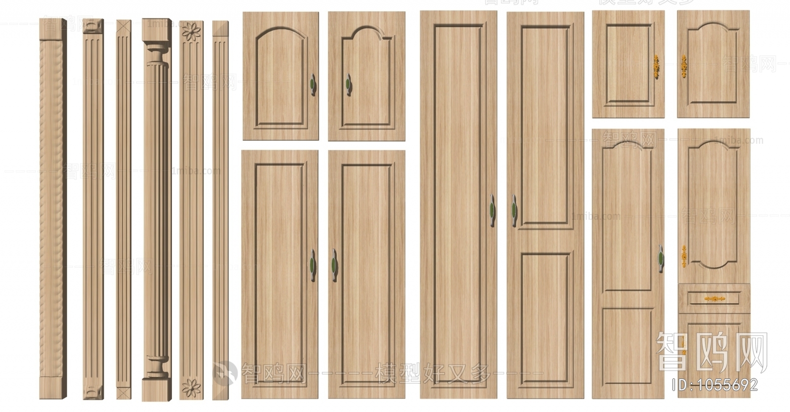欧式橱柜门板木艺雕花壁柱