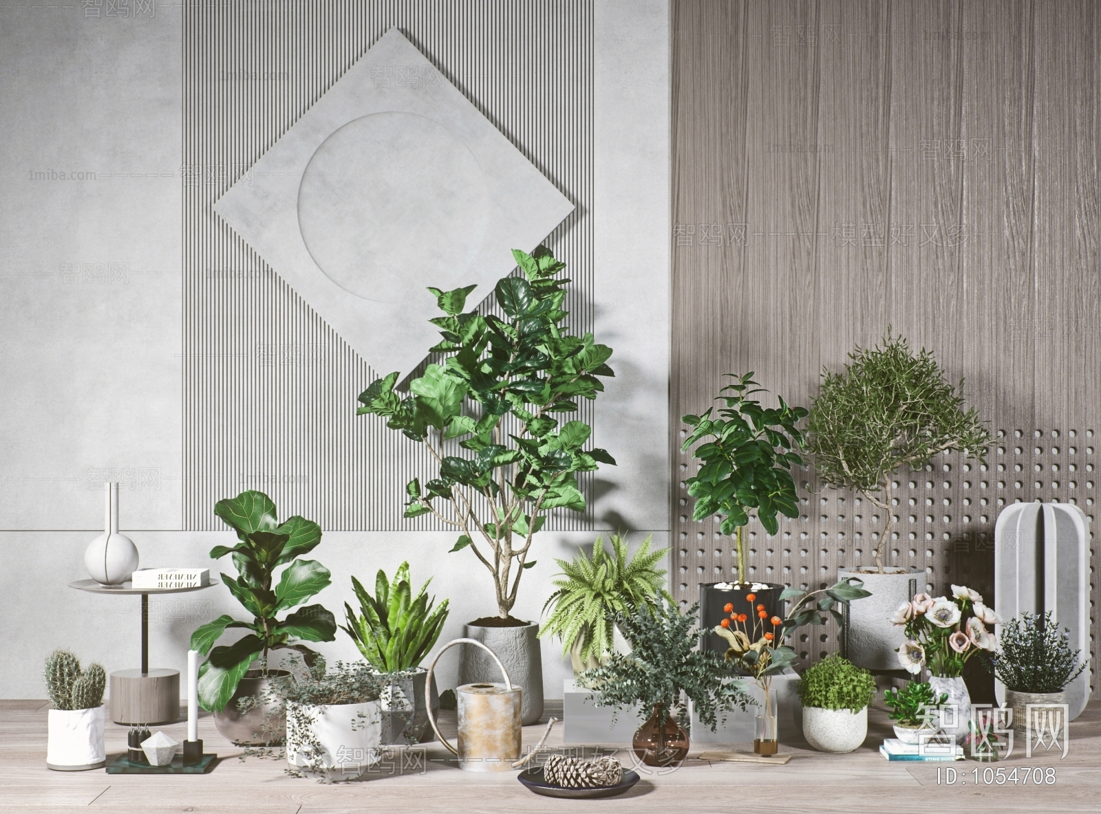 Modern Potted Green Plant