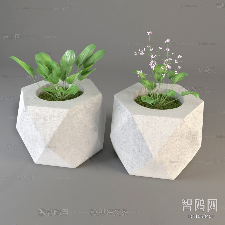 Modern Potted Green Plant